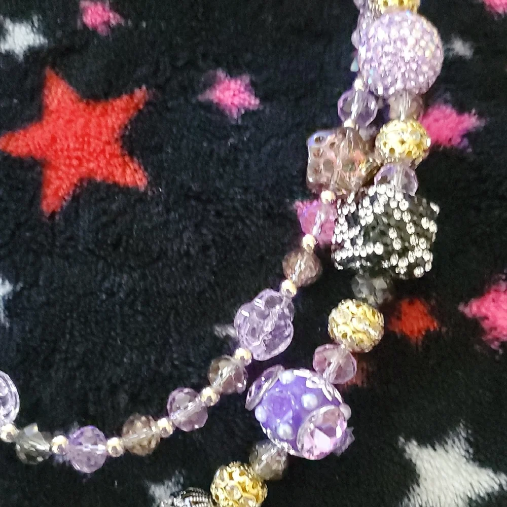 Pretty purple butterfly bag or phone chain